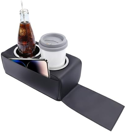 Portabicchieri automobilistici | Vassoio interno in pelle, portabicchieri da divano, per auto, per cellulare, snack, bottiglia d'acqua, camion, SUV, berlina, barca, casa, divano
