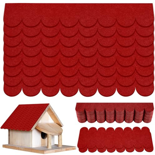 AUAUY 32stk Dachpappe für Vogelhaus, Wasserdicht, Selbstklebend, Rot
