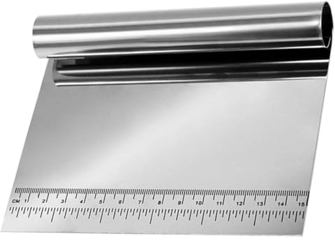JOINPAYA Raspador de Masa de Acero Inoxidable con Báscula, Cortador Multifuncional para Pizza y Pasta, Herramienta de Cocina para Cortar y Medir Masa en Hogar y Panadería Color Aleatorio