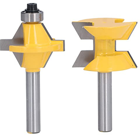 Baxnore Jeu d'embouts de toupie, tige de 8 mm, rainure en V à 120 degrés, outils de travail du bois à pointe en carbure pour la fabrication d'armoires, joints de cadre de porte, ki