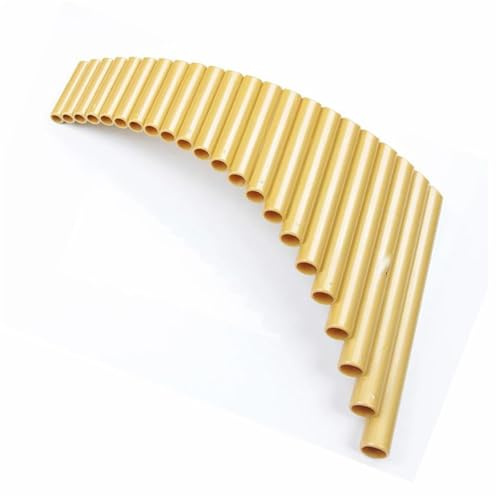 Panflöte 22-Rohr-Panflöte Mit G-Taste Aus ABS-Kunststoff Beidhändig Verwendbar Aufbewahrungstasche(Golden Left Hand)