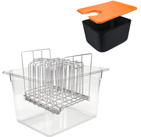 Sous Vide Behälter 12L, Sous Vide Container Deckel, Thermohülle und Rack für Meisten Sous Vide Garer, Multifunktionaler Transparenter Behälter (Frei von BPA) Geeignet für Fisch Fleisch und Gemüse