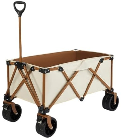 Portable Folding Camping Cart with Wheels - Outdoor Dining Trolley for Campers, nic, BBQ, Tailgating, Heavy-Du, Lightweight, Easy to Transport