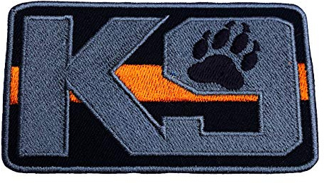 K-9 Thin Orange Line Search and Rescue Patch (8,9 cm) bestickt (Haken + Schlaufe) K9 Abzeichen Hund Diensthund Applikation