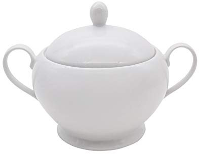 White Soup Tureen with Lid Pure White Serving Tureen Soup Porcelain Ceramic Covered Tureen for Home Kitchen Decor