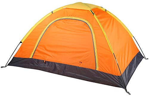 Nunafey 1-2 Personen Zelt, Kuppelzelt für Camping mit Tragetasche, Rucksackzelte Outdoor Zeltzubehör, Perfekt für Rucksacktouren oder den Strand(Orange)
