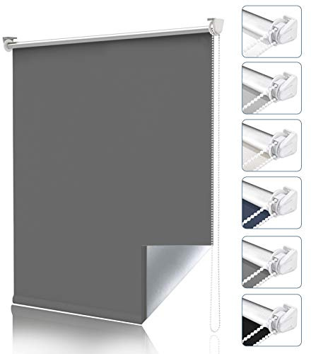Magiea Verdunklungsrollo ohne & mit, Bohren Klemmfix, Dunke, B80 x H120 cm, Klemmrollo ThermorolloFensterrollo innen Sonnenschutz und SichtschutzRollos für Fenster & Tür