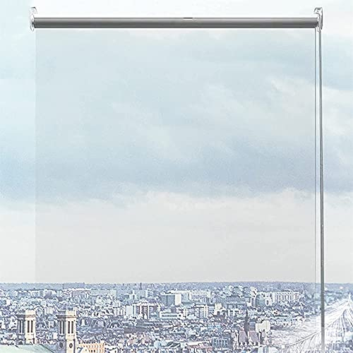 FUFU Rollos für Balkonfenster, transparenter Rollo, transparenter Vinyl-Kunststoff, Roll-Rollo mit Befestigung, für Innen- und Außentür, Terrasse, wasserdichter Vorhang, 50 cm - 140 cm