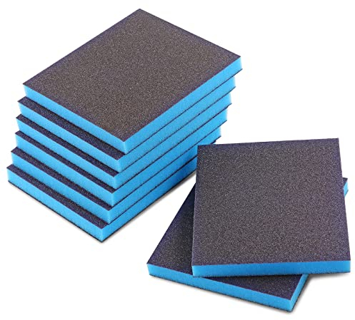 8Pcs 80 Grit Sanding Sponge, Jamiikury Coarse Sanding Blocks Washable and Reusable, Wet Dry Sandpaper Sponge for Wood Metal FurniturePaint and Drywall