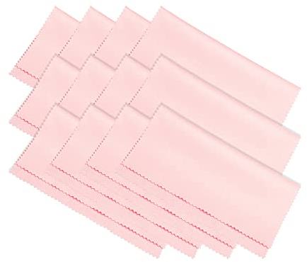 PATIKIL Eyeglass Microfiber Cleaning Cloth 7x6, 12 Pack Glasses Cleaning Cloth Soft Suede Wipe Screen Cloth for Camera Lens Eyeglasses Screens in Individual Vinyl Pouch, Pink