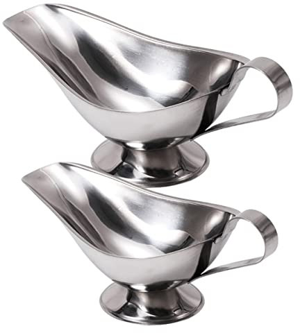 IMIKEYA 2St Behälter mit Deckel Soßenschüssel Sauciere aus Metall Gewürzspender Metallbehälter Topf gewürzgläser Soßenbecher Saucenspender Würze Salatsoße Rostfreier Stahl Heizung