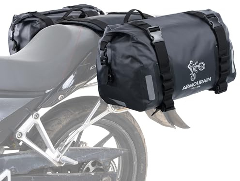 ARMOURAIN Motorcycle Saddle Bag 70L (35L*2) Motorcycle Equipment Cycling Rear Seat Bag Powersports-Saddle-Bags for Moto (Black)