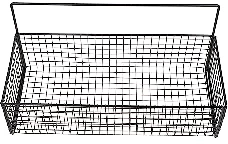 TOPBATHY Panier à Légumes Cuisine en Métal Noir Design Ajouré, Support Mural Suspendu Pratique et Gain de Place pour Fruits et Ail Cuisine