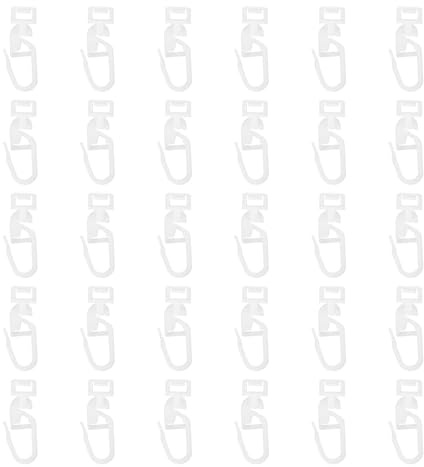 QUARKZMAN 30Uds 34mm Cortina Riel PVC Polea con Apertura Ganchos Techo Cortina Deslizante Rodillo para Puertas Ducha Cortina Rieles, Blanco