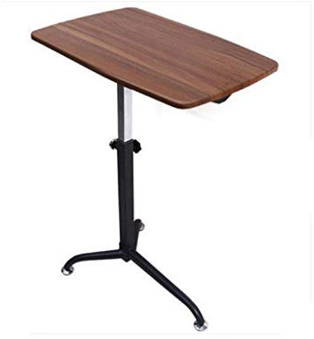 SFNIOKFG Überbetttisch mit Rollen, der Sofa-Überbetttisch, höhenverstellbarer Sitz-/Stehtisch, mobiler Laptop-Computer-Schreibtischwagen (Alte Eiche)