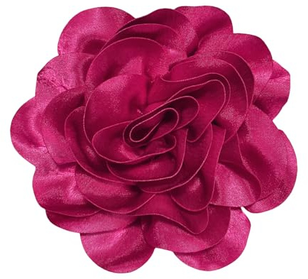 7,5 Pouces Délicat Satin Rose Fleur Broches Épinglettes à La Main Fleur Extra Grande Broche Pour Les Femmes Danse Robe De Soirée Vêtements Accessoires Cadeaux