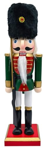 Larfraecy Casse-Noisette de Noël en Bois 25.5cm Soldat Casse-Noisette de Noël avec Support,Décoration Traditionnelle Classique pour la décoration de l'arbre de Noël de la cheminée