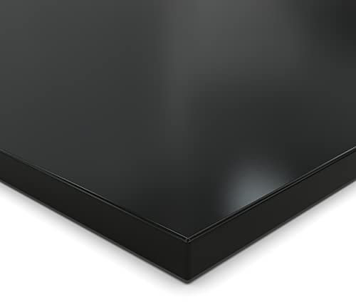 Pannello truciolato da 28 mm, nero, rivestito in resina melaminica, lunghezza fino a 200 cm, pannelli decorativi con pattumiera a scelta: 10 x 100 cm (bordo in ABS completo)