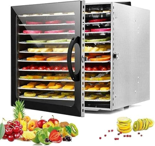 Disidratore Multifunzione Del Disidratatore Alimentare Di 10 Strati 30-90 ° C Termostato Regolabile Regolabile Con Un Timer Digitale 24 Ore Su 240 ° 360 ° Essiccatore Di Frutta Di Frutta E Verdura