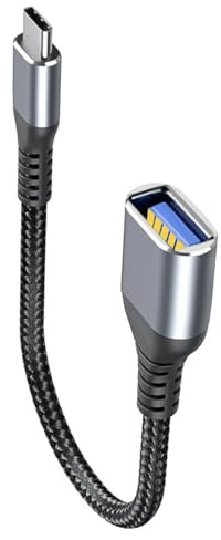 MISYNLON Cable de extensión USB C a USB, USB tipo C macho a USB A 3.0 hembra, convertidor de sincronización de datos y carga, cable adaptador OTG, para computadora, laptop, tablet, i-phone15/16,