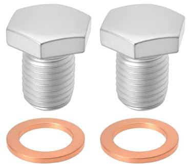 eMagTech 2-teilige Ölwannen-Ablassschraube mit Unterlegscheibendichtung Ersatzteil 11137535106 Kompatibel mit BMW Serie 1 2 3 4 5 6 (M12 X 1,5 Mm)