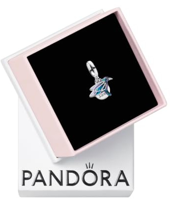 PANDORA Moments Kolibri Doppelter Charm-Anhänger aus Sterling Silber, Kompatibel Me und Moments Anhänger, 793746C01