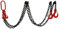 Chaîne de suspension 2T - 2 brins - 8 mm - 2 m - Haute résistance - Outil de levage avec crochet à tête de fourche - Transport de charges