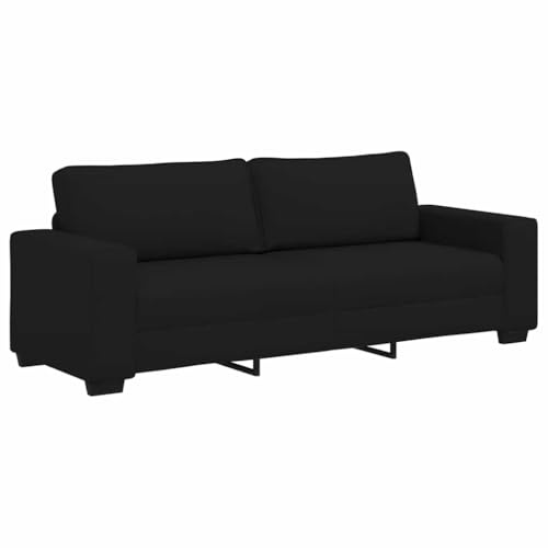 vidaXL 3-sits soffa svart 180 cm tyg, tresitsig, tygsoffa