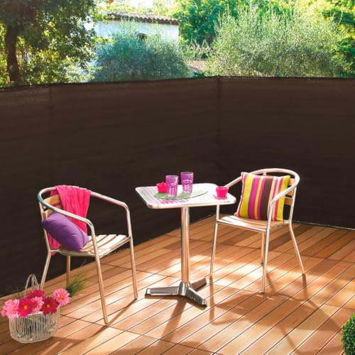 Nortene | Malla de ocultación Recynet Plus 2x50 M Marrón | Protección UV | Privacidad para jardín, terraza o Valla | Resistente y fácil de Instalar