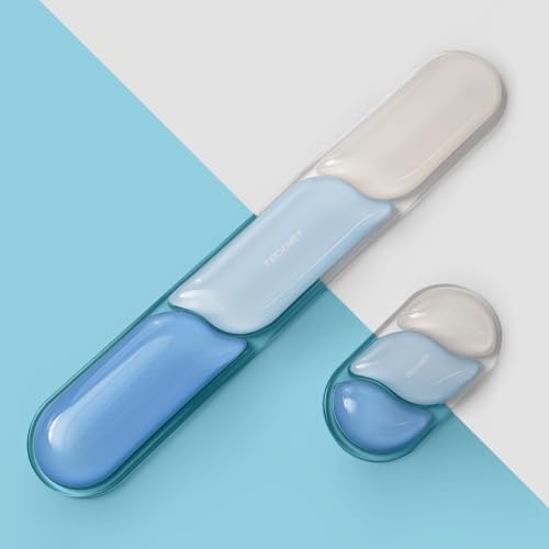 TECKNET Kühlende Gel Handballenauflage für Tastatur und Maus | Kühlendes Gel, Ergonomisches Design, Wasserdichte Oberfläche, Rutschfester PU-Boden, Leicht Reinigung, Gaming Büro