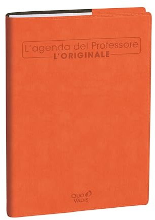 Quo Vadis - Agenda enseignant - 2026-2027 - Le Professeur - Semainier Horizontal - Italien - Roma - Orange - 12 mois de août à juillet - 21x27 cm - Papier Clairefontaine blanc - Fabrication française