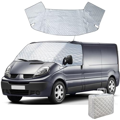 Housse de Pare-Brise Avant pour Opel Vivaro/Renault Trafic/Nissan Primastar, avec intérieur en Coton, imperméable, Housse de Pare-Brise Avant, Pare-Soleil, Protection Contre Le Gel et la Neige