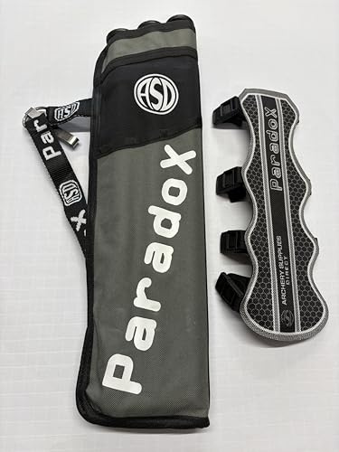 ASD 3 Tube Quiver and Double arm Guard. Ambidextrous. Grey. Quiver Comes with Hook. Superb Value Archery Package