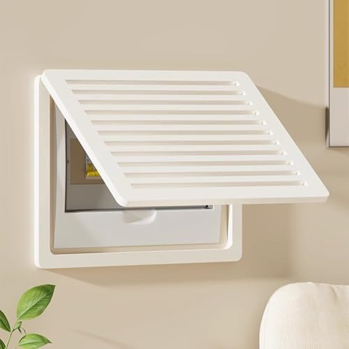 Fuse Box Cover Cabinet Louvers Creative Decorative Fuse Box Covers, Wall Hanging Punching Power Distribution Switch Box, Home Office PVC Circuit Breaker Box Cover(Style A,40x30cm (15 3/4x11 3/4))
