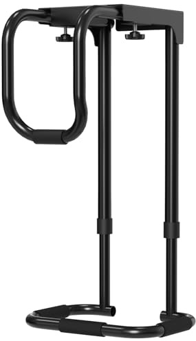 Univivi Verstellbare PC Halterung unter Schreibtisch, Schwarz | Höhenverstellbar 40-63cm, Mit Schutzpolster, Heavy Duty Computergehäuse-Halterung, Bis zu 30 KG