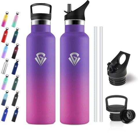 JAPORIA Borraccia Termica 750ml, Borraccia con Cannuccia, Borraccia Termica a Prova di Perdite, Doppia Parete, Termos per Palestra, Sport, Bici