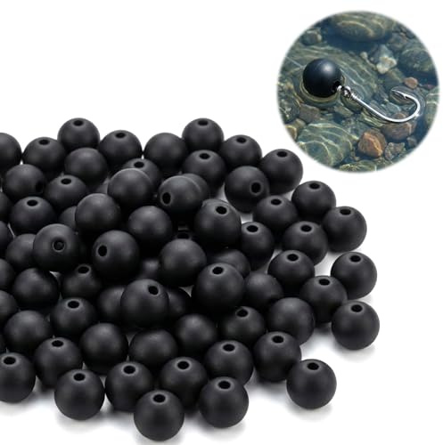 FooYee 200 stycken 5 mm mjuka gummipärlor för karpfiske, premium PE-material ultralätta fiskepärlor, universella fisketillbehör för sötvatten och saltvattenfiskelång