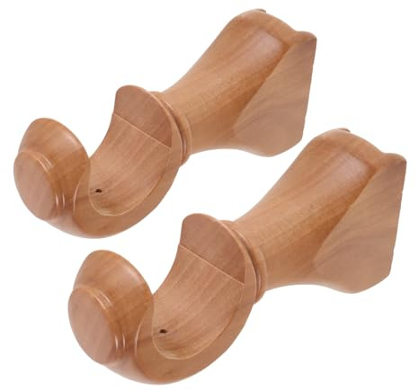 JUMPLAWN 2 Stück Gardinenstangenhalter Holz 35mm Wand und Deckenmontage Schlafzimmer Vorhanghalterung Stabile Gardinenstangenbasis für Wohnzimmer und Arbeitszimmer
