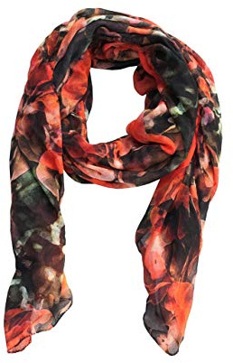RobeCode Tuch Gladys Schal XXL rot Rosen