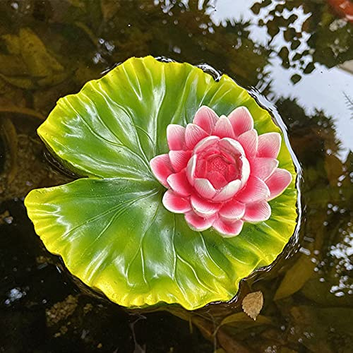 LONG-L Frosch Teichdekoration Schwimmtier, Miniteich Froschkönig Teichfigur Garten Deko,Floating Lotusblatt Aquarium Fisch Teich Seerose Pool Blatt Teichdekoration,G