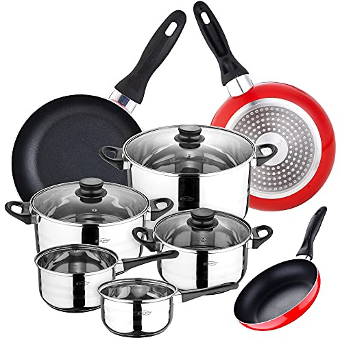 San Ignacio Juego de Batería de cocina de Bateria 8 pcs (cazo)+ 16/20/24 cm