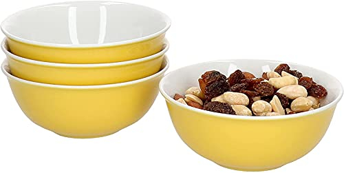Ritzenhoff & Breker 4er Geschirrset Schale Doppio in Sonnengelb aus Porzellan mit 11 cm Ø und 4,5 cm Höhe I Bunte Schälchen für Diverse Snacks und Antipasti I Spülmaschinenfest