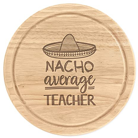 Nacho Media Profesor Madera para Picar Tabla de Quesos Redondo 25cm