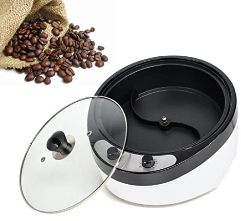 Home Coffee Roaster, 800W Household Electric Coffee Bean Baker Nut Peanut Cashew Chestnuts Roasting Machine Adjustable Temperature 0-240℃ Capacity for Cafe Shop/Home No Stovetop Required