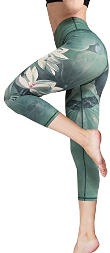 FLYILY Dam hög midja shorts sport fitness gym yoga byxor sommar elastisk midja sportbyxor, Färg: grön, XL