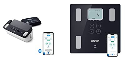 OMRON Complete Smart Home Blood Pressure Monitor and ECG for Hypertension Monitoring and AFib screening & OMRON Viva Bluetooth Smart Scale and Body Composition Monitor with Body Fat