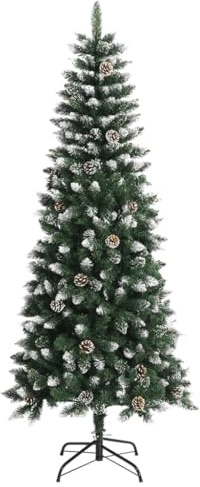 vidaXL Künstlicher Weihnachtsbaum mit Ständer Christbaum Tannenbaum Dekobaum Kunstbaum Weihnachten Dekoration Weihnachtsdeko Grün 180cm PVC