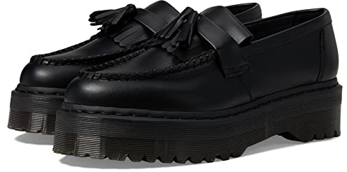 Dr. Martens Unisex Vegan Adrian Platform Tassel Loafer, Black Felix Rub Off, 11 Women/10 Men