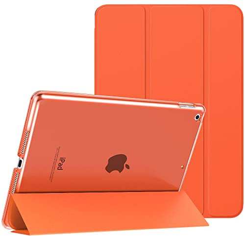 Moko Étui Coque de Protection pour iPad 9e/8e/7e génération, Orange | Pour iPad 10.2'' 2021/2020/2019,avec Support arrière Mat Fonction Veille/réveil Automatique