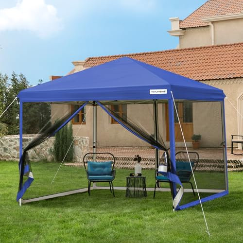 VIVOHOME Gazebo Pop-up Impermeabile 3x3m da Giardino Tenda Pieghevole con Struttura in Metallo Porte con Cerniera e Sacca di Trasporto per Campeggio Picnic e Feste all'Aperto